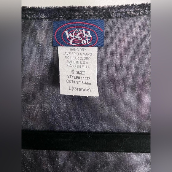 Y2K Wild Cat Black Velvet Long Sleeve Asymetrical Top Lace detail Size M/L Goth - Picture 5 of 5